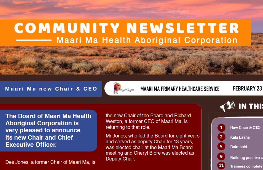 Maari Ma Health Community Newsletter Issue 62